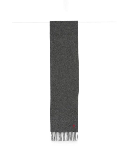 AMI Gray Scarf Wool "Quota Ami De Coeur"