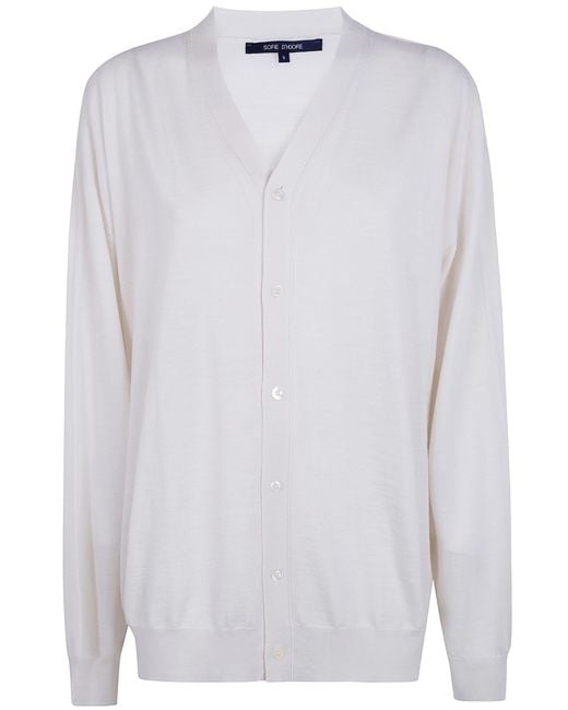 Sofie D ́hoore White Marvel Long Sleeves V Neck Cardigan