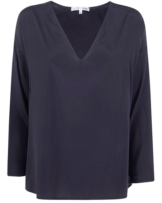 T C ZERO Blue T-Shirt V Neck