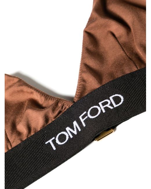 Tom Ford Brown Signature Jersey Triangle Bra - Women's - Modal/elastane