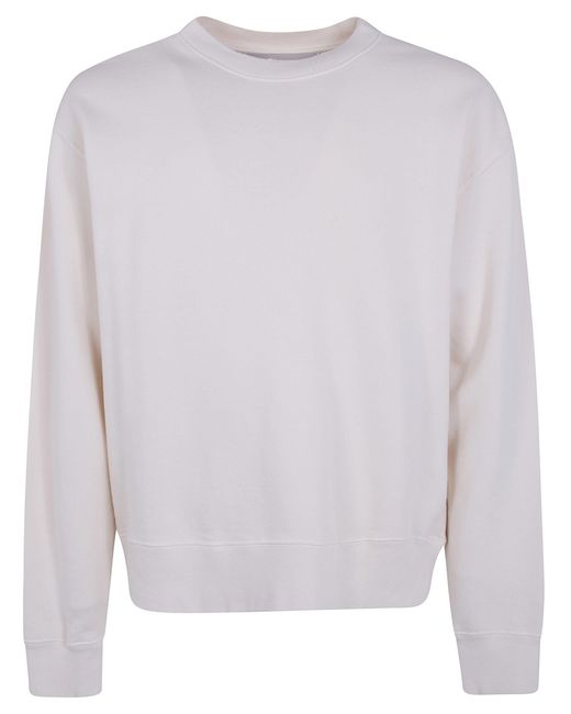 Golden Goose Deluxe Brand White Boxi Sweatshirt Cotton Fleece Logo Patch for men