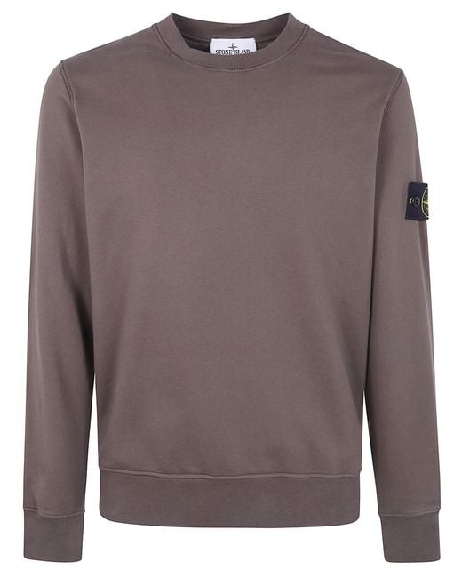 Stone Island Brown Round Neck Sweatshirt for men