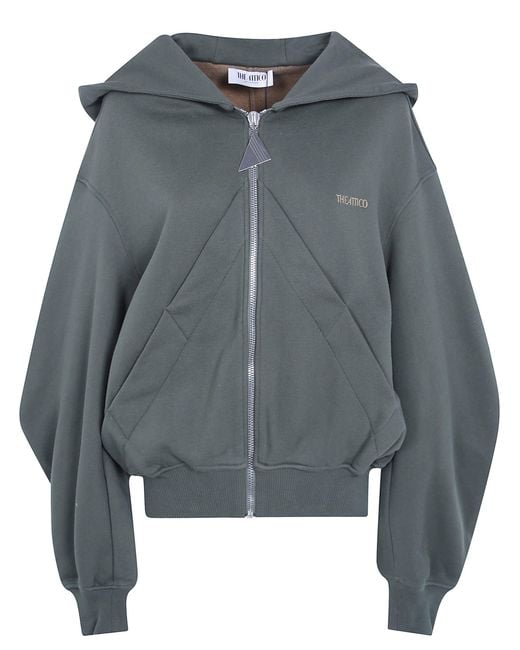 The Attico Gray Sweatshirt Full Zip Hoodie "261Wcf00015"