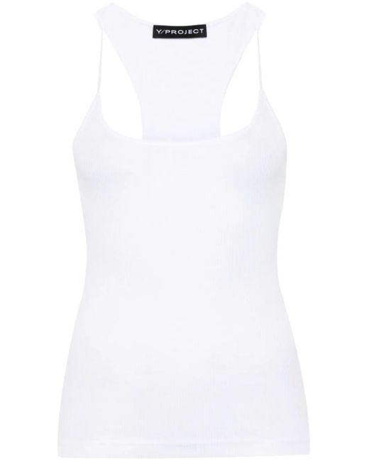 Y. Project White Ribbed Top
