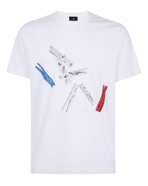 Paul Smith White T-Shirt Regular Fit "Pegs" for men