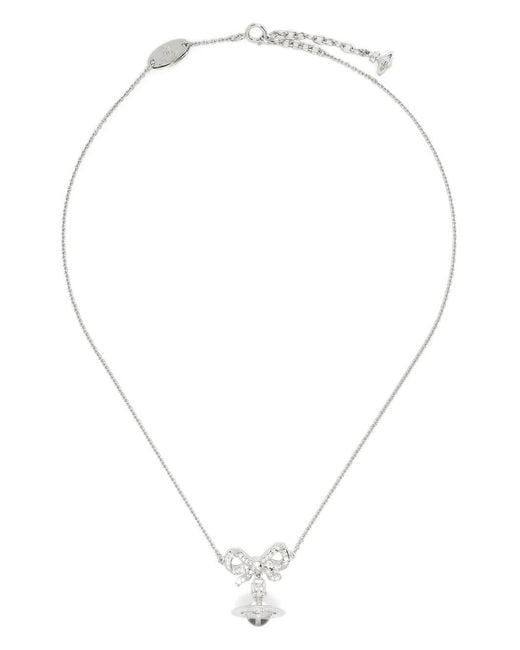 Vivienne Westwood White Necklace Bow Pendant "Octavie"