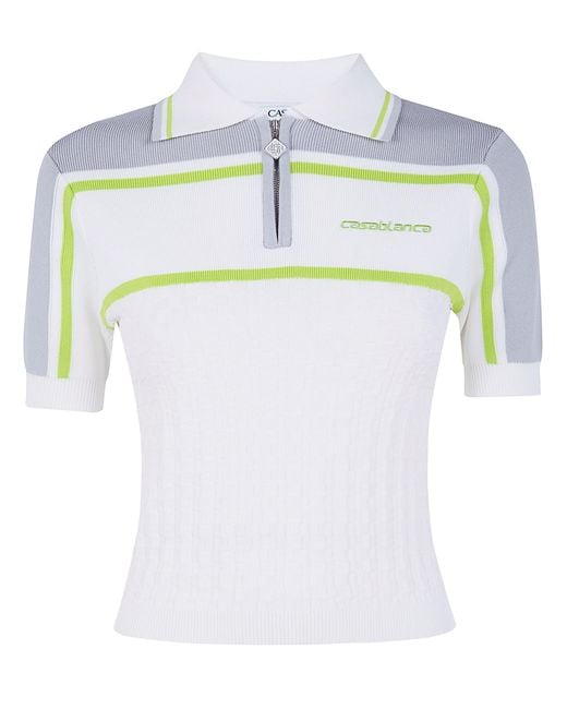 Casablanca Gray "Tennis Polo" Cropped Shirt