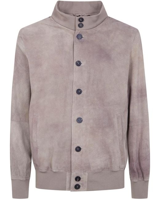 Giorgio Brato Gray Bomber Jacket for men