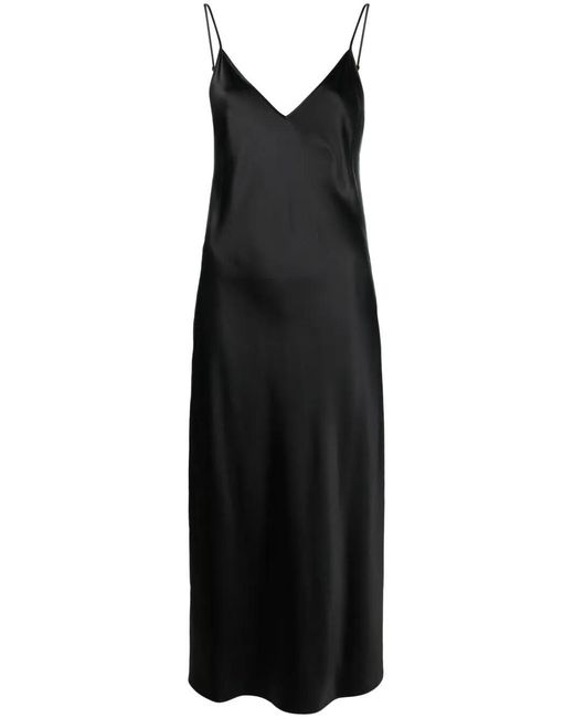 Joseph Black "Clea" Dress Silk Satin