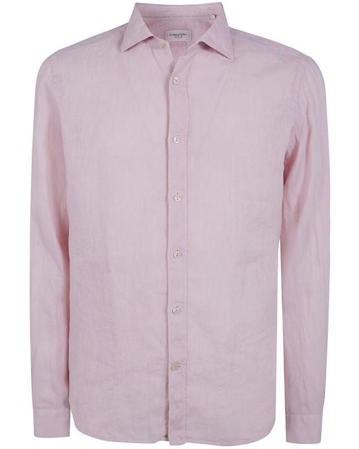 Tintoria Mattei 954 Purple Linen Shirt for men