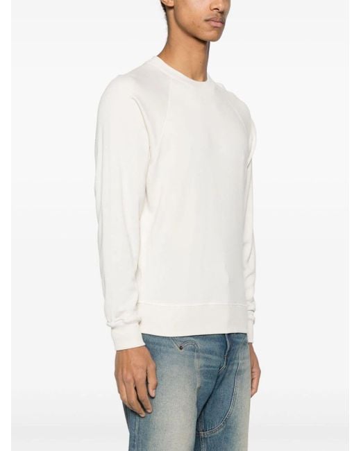 Tom Ford White Cut And Sewn Crew Neck Sweatshirt Clothing for men