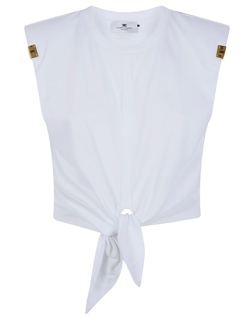 Elisabetta Franchi White Cotton Top