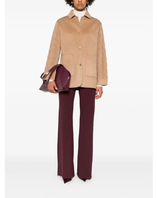 Max Mara Brown "Tacco" Double Camel Knitted Caban