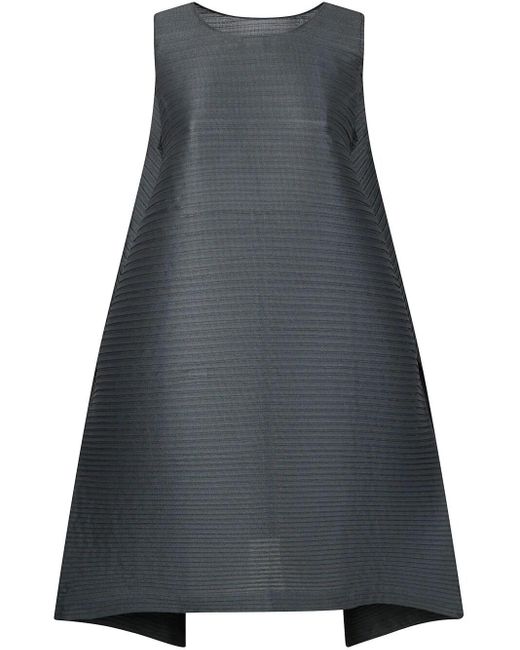 Issey Miyake Gray Paneled Pleats Dress