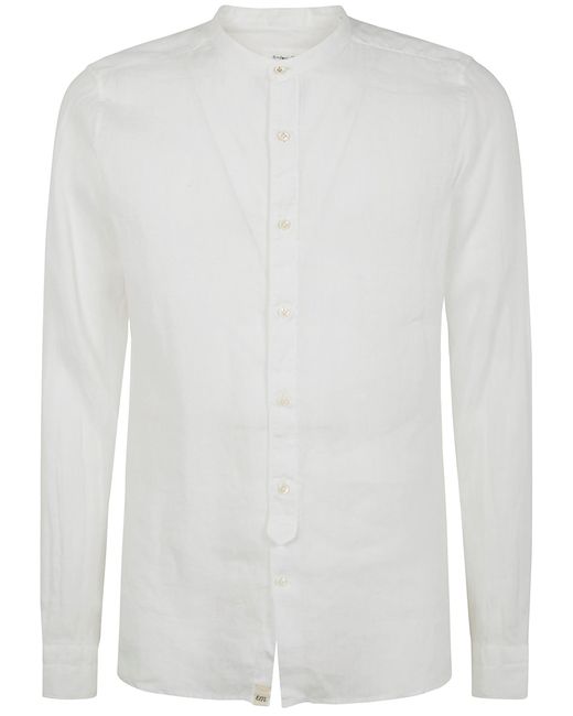 Tintoria Mattei 954 White Shirt Linen "Guru Neck" for men