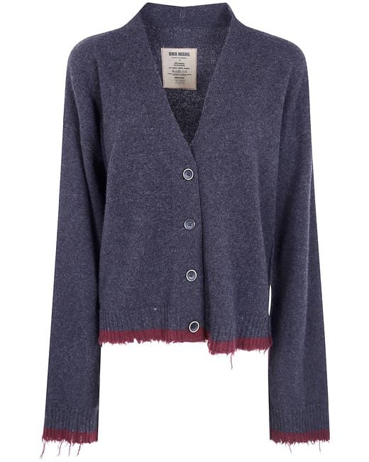 Uma Wang Blue Sweater Cashmere "Over Cardigan"