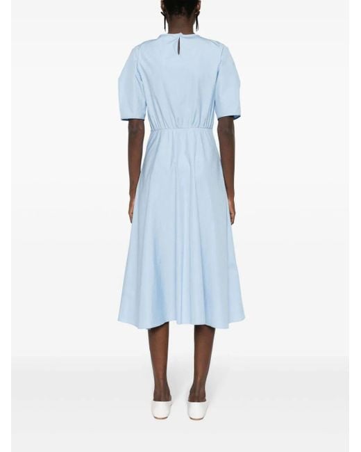 N°21 Blue Short Sleeve Midi Dress Clothing