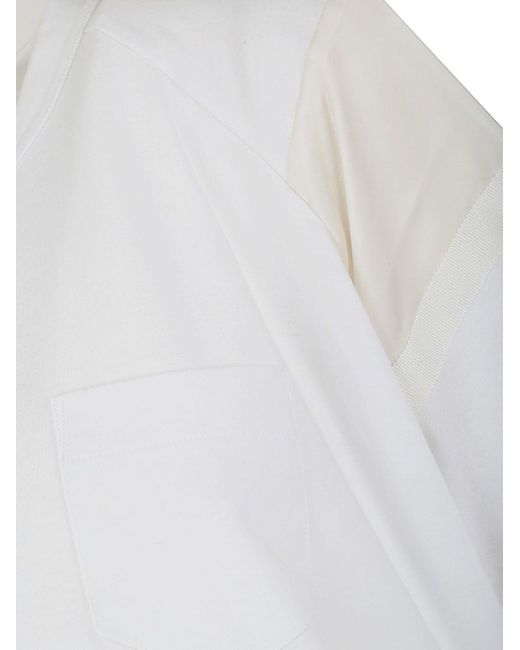 Sacai White Cotton Jersey T-shirt