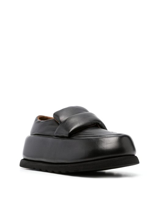 Marsèll Black Padded Leather Platform Loafers