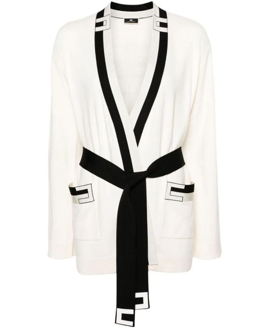 Elisabetta Franchi Black Kimono Jacket With Belt