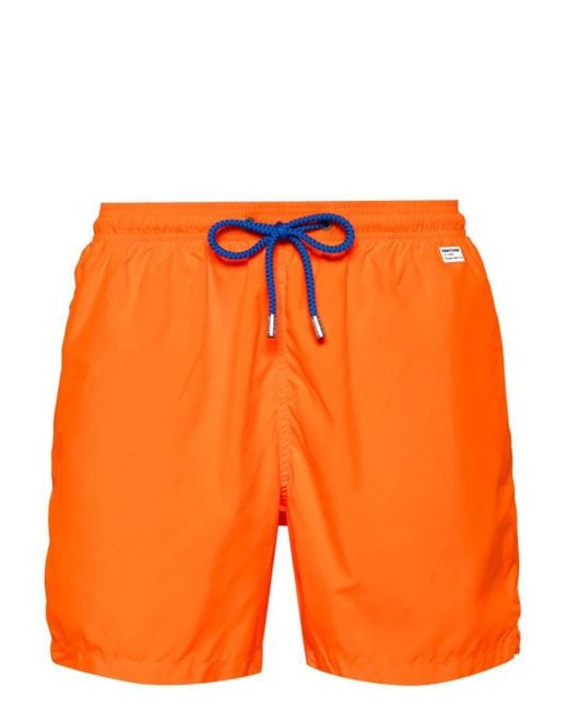 Mc2 Saint Barth Orange X Pantonetm Drawstring-waist Swim Shorts for men