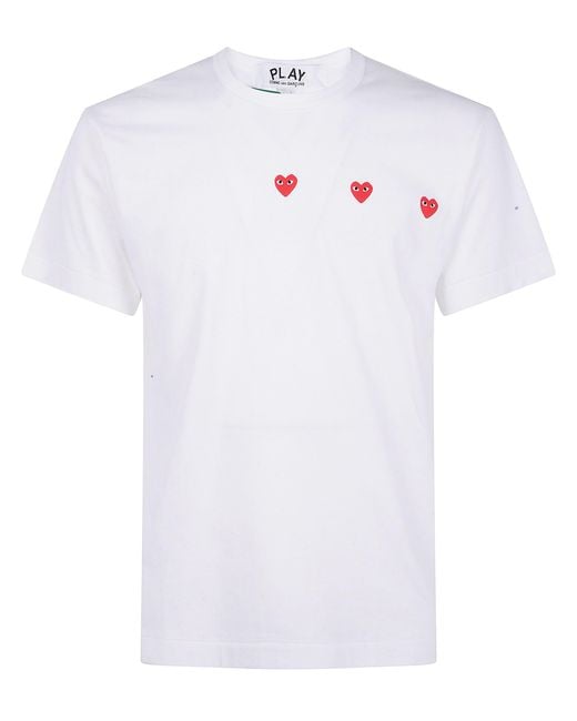 COMME DES GARÇONS PLAY Gray "Logo Print" T-Shirt for men