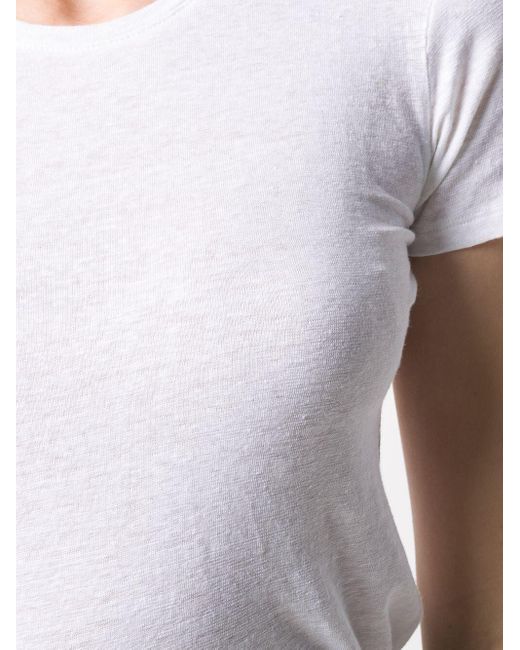 Majestic White Short Sleeve Round Neck T-shirt