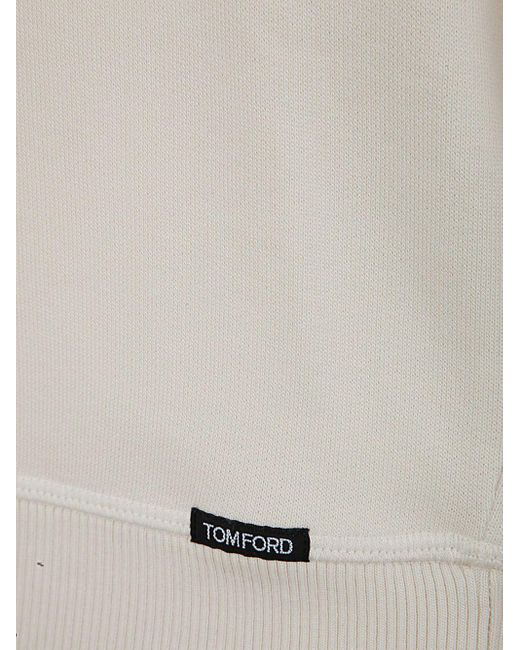 Tom Ford White Cut And Sewn Crew Neck Sweatshirt Clothing for men