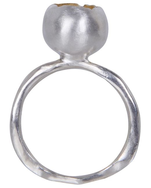 Rosa Maria Metallic "Minoo 3 S Sm Gy" Plated Ring