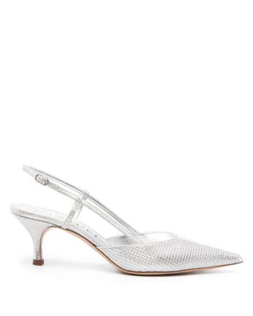 Casadei Chanel Diadem Pump Shoes in White | Lyst UK