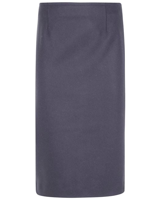 MM6 by Maison Margiela Blue Skirt Wool Blend "Midi Skirt"
