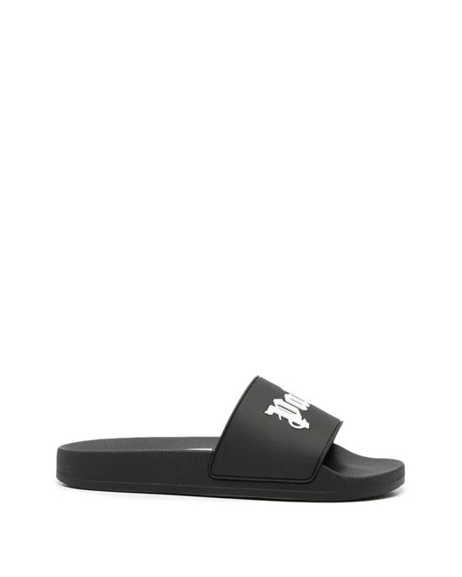 Palm Angels Black Big Logo Sliders for men