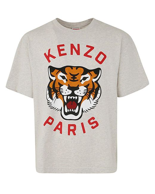 KENZO White Lucky Tiger Oversize T-shirt for men