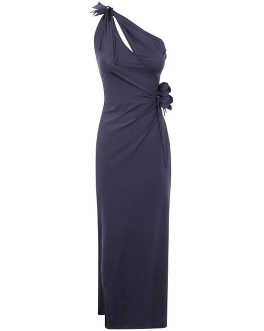 Coperni Black Asymmetric Flower Gown