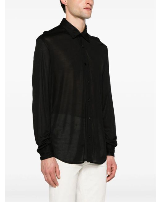 Tom Ford Black Cut And Sewn Long Sleeve Shirt for men