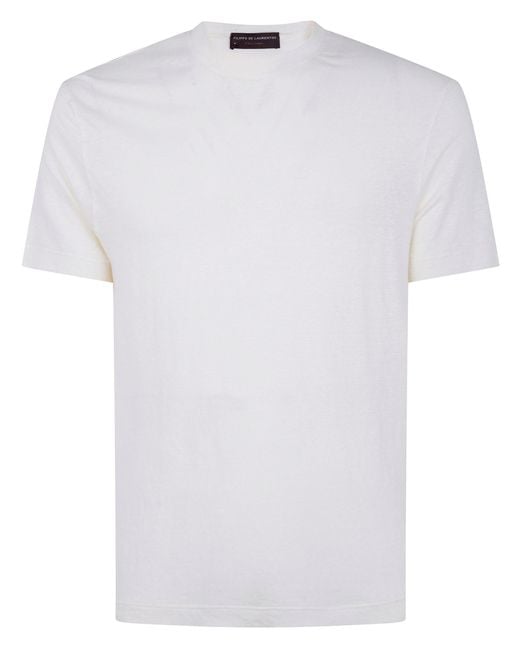FILIPPO DE LAURENTIIS Natural Short Sleeves T-Shirt for men