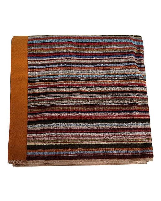 Paul Smith Brown Towel Large Sig Strp Accessories for men