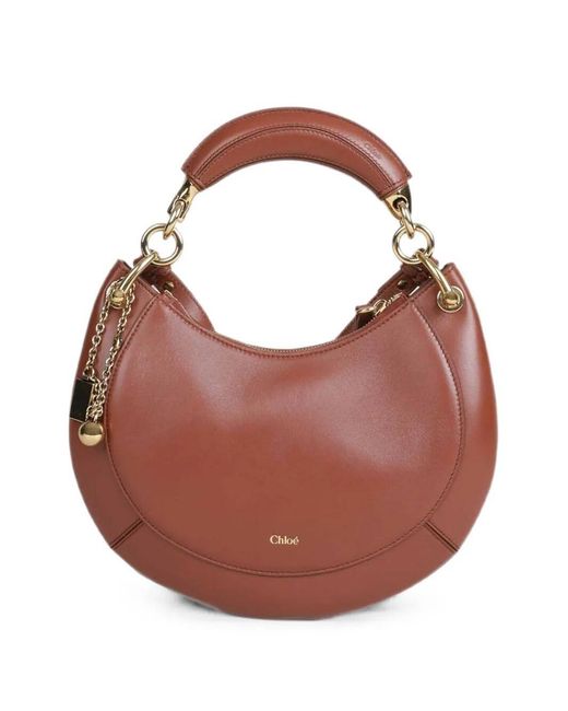 Chloé Brown Shoulder Bag Nappa Lambskin "Chloé Banana"