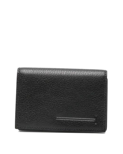 Tom Ford Black Supple Grain Leather Elongated T Line Business Card Holder for men