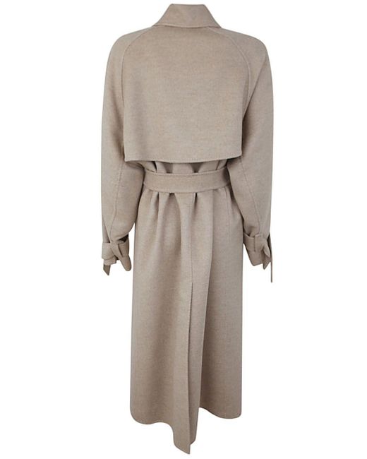 Max Mara Natural Falcon Double Breasted Trench Coat Clothing