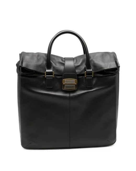 Emporio Armani Black Handbag Leather "Tote Bag" for men