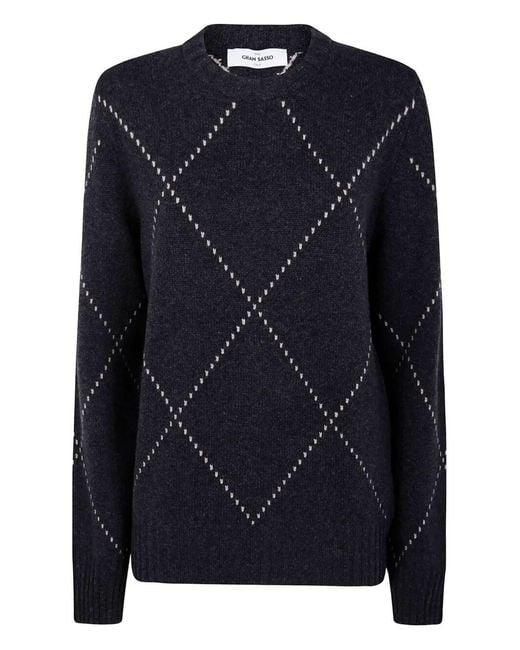 Gran Sasso Blue Round Neck "Gransasso Paricollo" Sweater for men