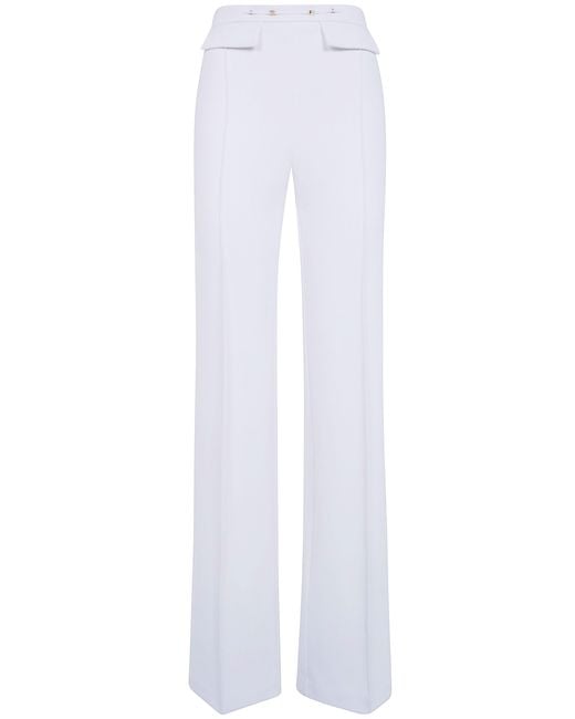 Elisabetta Franchi White Trousers Classic "Pa19666E2 360 Ivory"