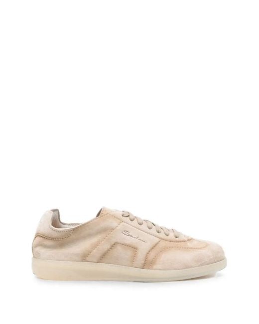 Santoni Men's Natural Sneaker Low-Top 