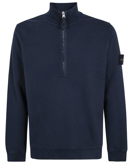 Stone Island Blue Polo Shirt Long Sleeves for men