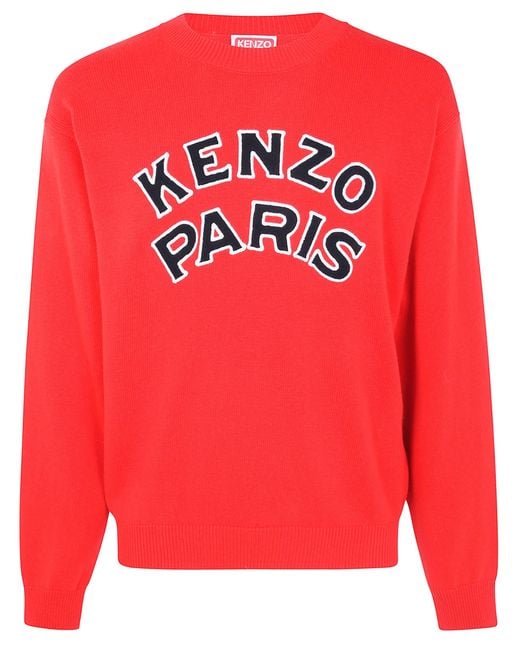 KENZO Pink Sweater Wool Blend Paris Emblem" for men