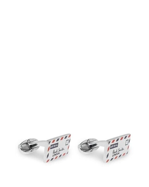 Paul Smith White Cufflinks "Airmail" for men