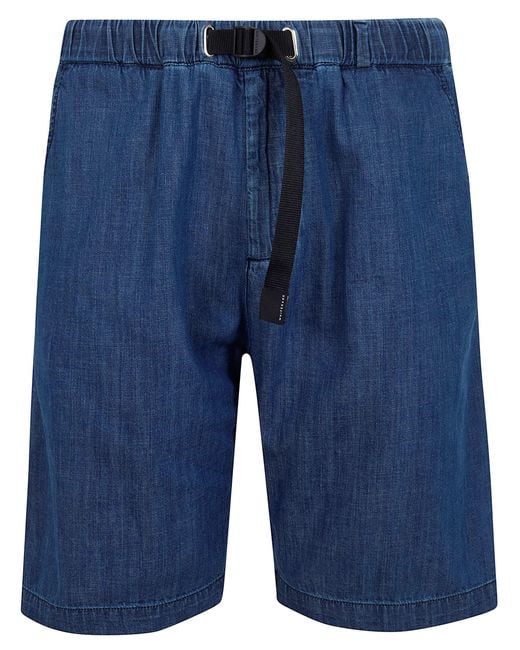 White Sand Blue Short Bermuda Trousers for men