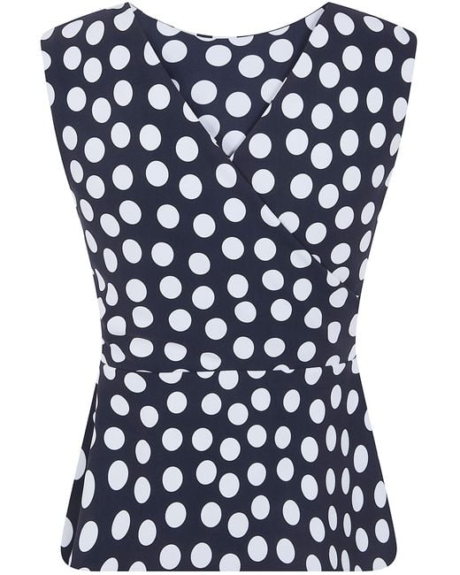 La Petite Robe Di Chiara Boni Blue "Oliwia" Print Slim Jersey Top