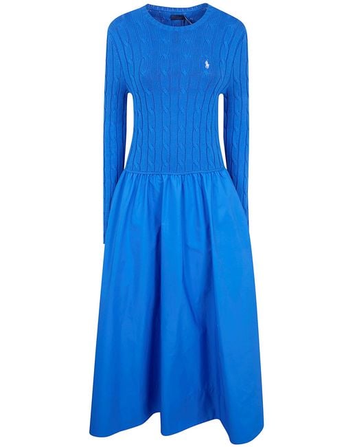 Polo Ralph Lauren Blue Long Sleeves Shirt Long Dress